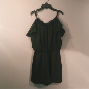 Decree Black Off the Shoulder Romper